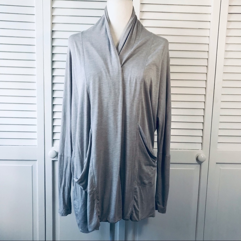 2/$50 PRANA Gray Open Front Long Sleeve Cardigan Size Small